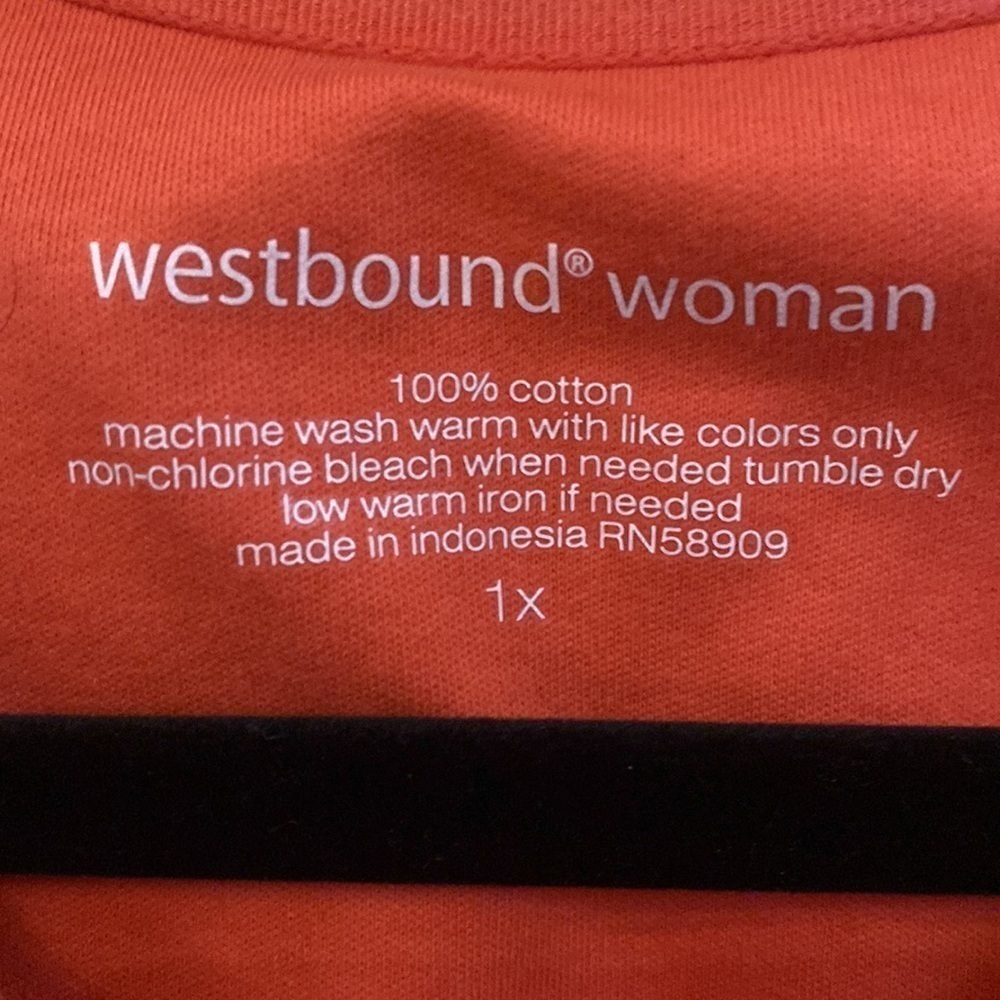 NWT Westbound Woman Orange tank top. 1X - Picture 5 of 5